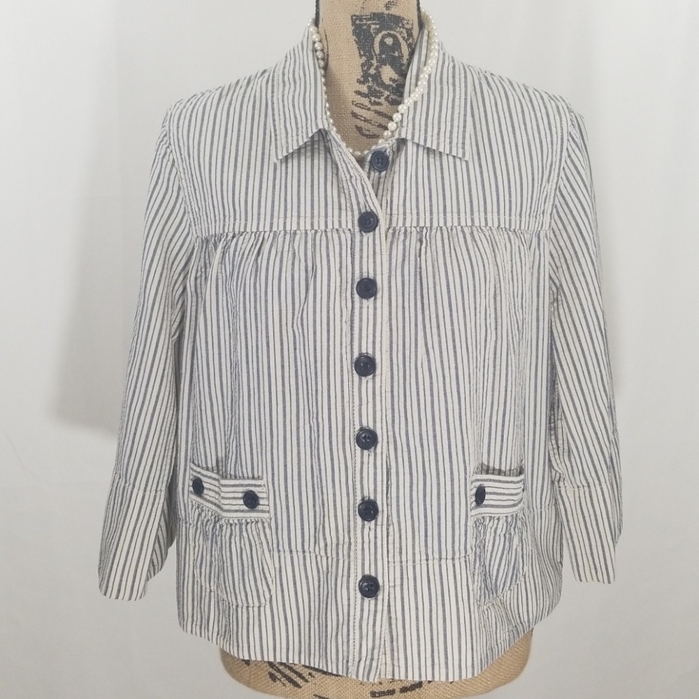 Brandon Thomas striped blouse Sz PL